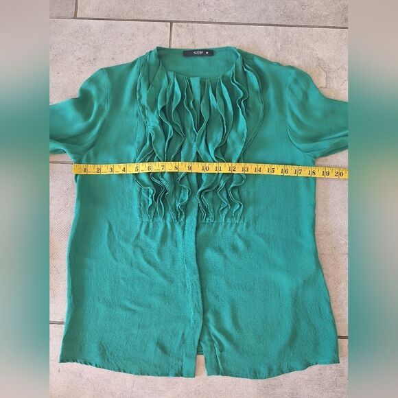 Etro Green Silk Bluase Size 38 - Picture 7 of 7